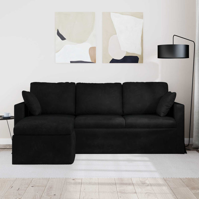 Canapea Negru 198 x 134 x 80 cm Catifea WALTI