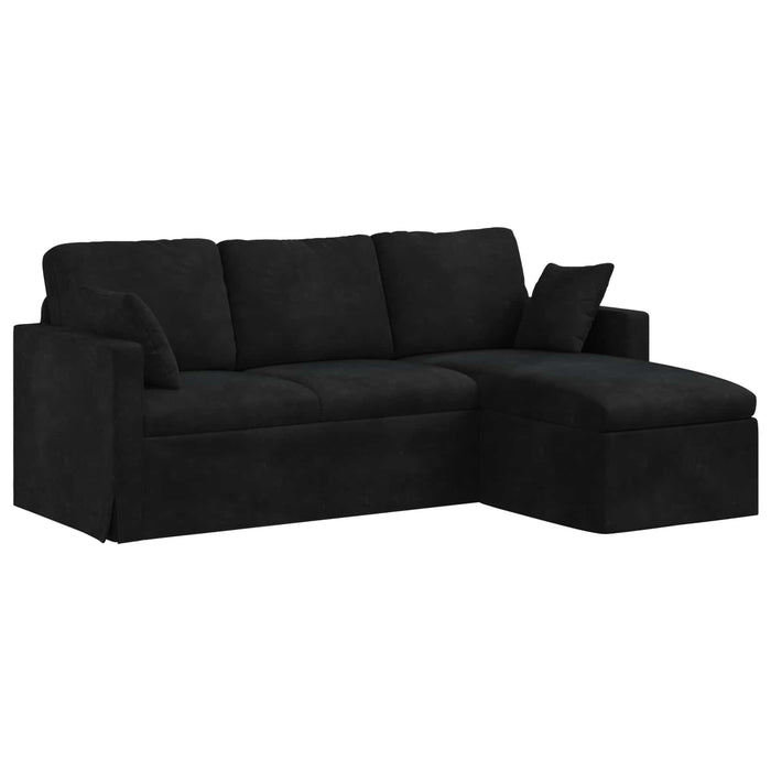 Canapea Negru 198 x 134 x 80 cm Catifea WALTI