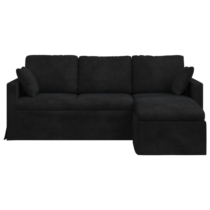 Canapea Negru 198 x 134 x 80 cm Catifea WALTI