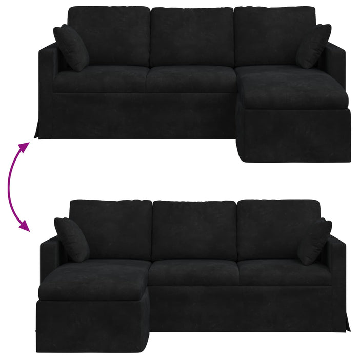 Canapea Negru 198 x 134 x 80 cm Catifea WALTI