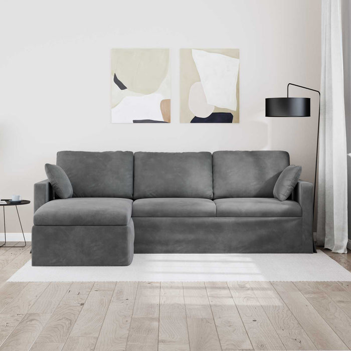 Canapea Gri închis 228 x 134 x 80 cm Catifea - WALTI WALTI