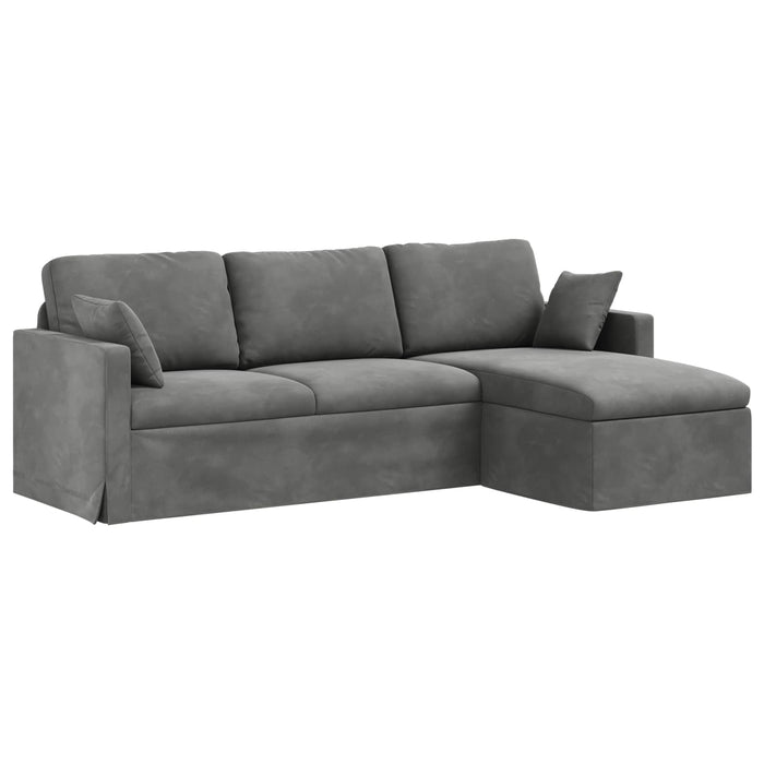 Canapea Gri închis 228 x 134 x 80 cm Catifea - WALTI WALTI