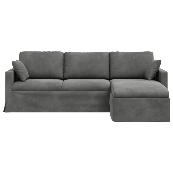 Canapea Gri închis 228 x 134 x 80 cm Catifea - WALTI WALTI