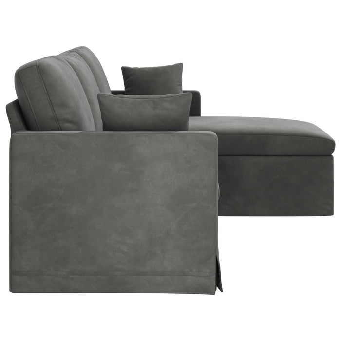 Canapea Gri închis 228 x 134 x 80 cm Catifea - WALTI WALTI