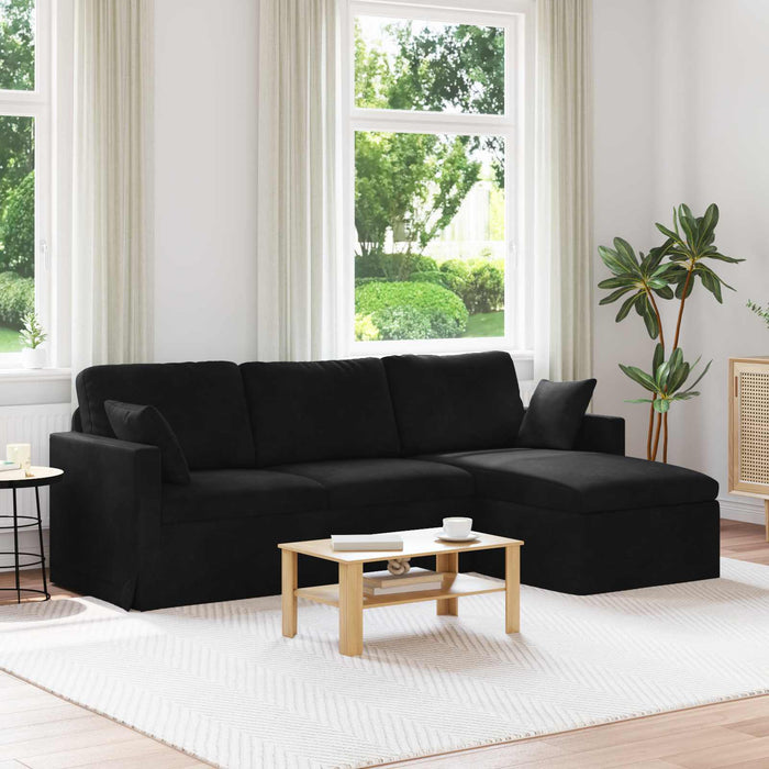 Canapea Negru 228 x 134 x 80 cm Catifea WALTI