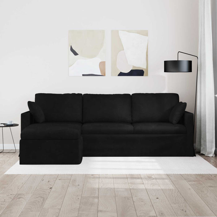 Canapea Negru 228 x 134 x 80 cm Catifea WALTI