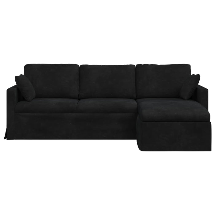 Canapea Negru 228 x 134 x 80 cm Catifea WALTI