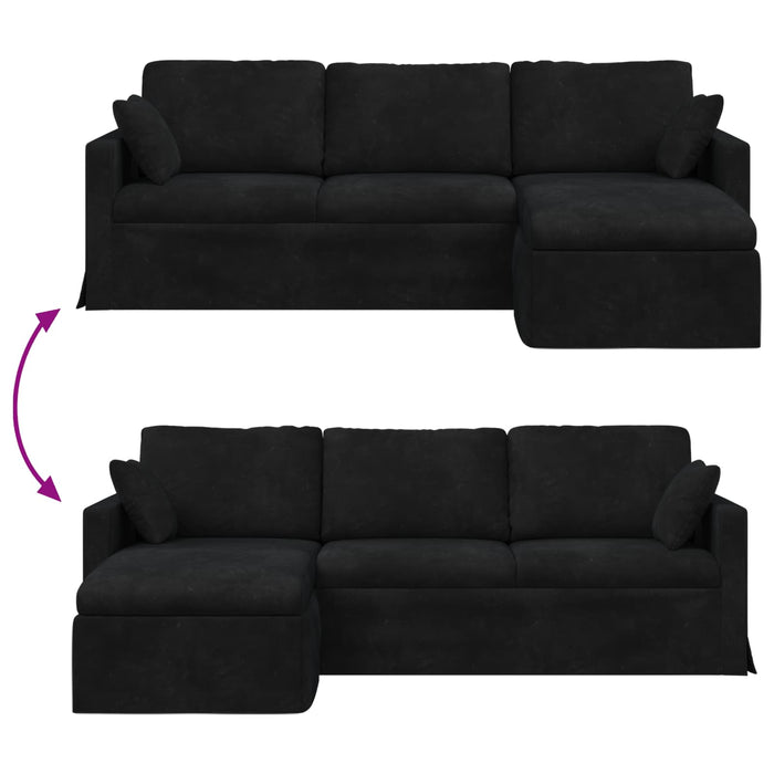 Canapea Negru 228 x 134 x 80 cm Catifea WALTI