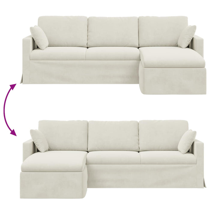 Canapea Crem 228 x 134 x 80 cm Catifea WALTI