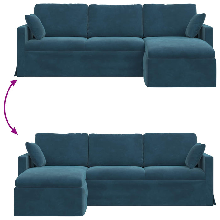 Canapea albastru 228 x 134 x 80 cm Catifea - WALTI WALTI
