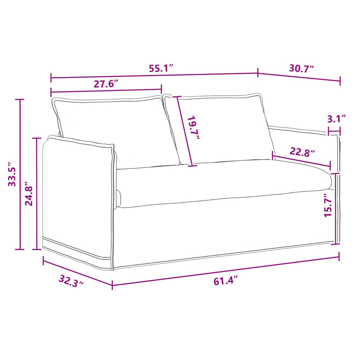 Canapea Gri închis 195 x 82 x 85 cm Metal - WALTI WALTI