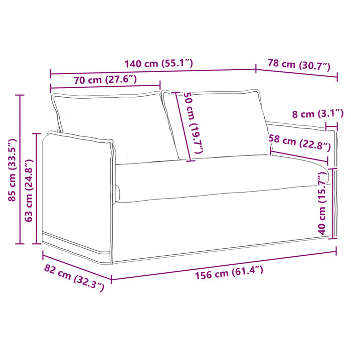 Canapea Crem 195 x 82 x 85 cm Metal - WALTI WALTI