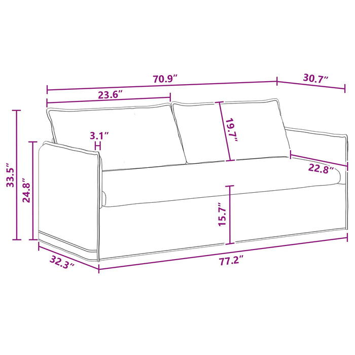 Canapea Gri închis 195 x 82 x 85 cm Metal - WALTI WALTI