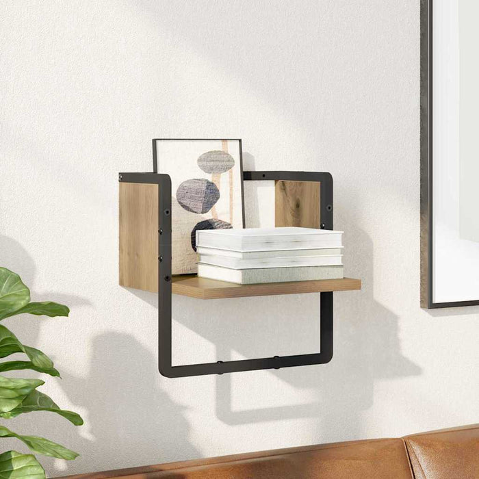 Raft de perete Stejar artizanal 30 x 25 x 30 cm Lemn compozit - WALTI WALTI