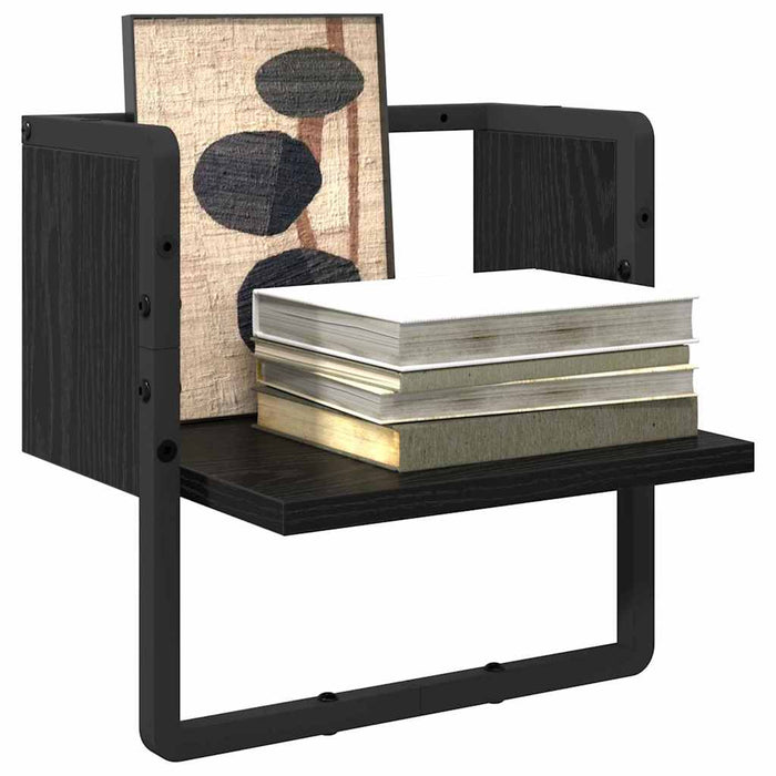 Raft de perete Stejar Negru 30 x 25 x 30 cm Lemn compozit - WALTI WALTI