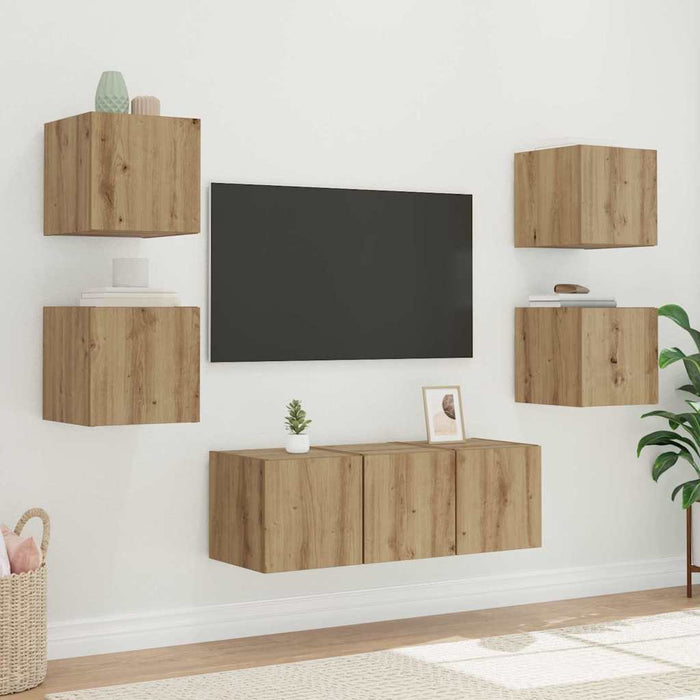 Dulap TV de perete Pe perete Stejar artizanal 30,5 x 35 x 30 cm - WALTI WALTI