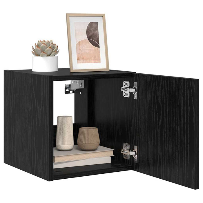 Dulap TV de perete Stejar Negru 30,5 x 35 x 30 cm Lemn compozit - WALTI WALTI
