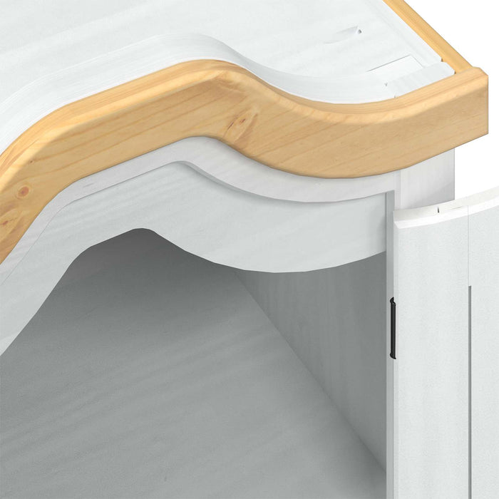 Dulapuri cu raft cu ușă Alb 55 x 52 x 170 cm Lemn de pin masiv - WALTI WALTI