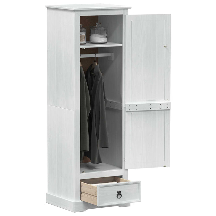 Dulapuri cu sertar Alb 55 x 50 x 170 cm Lemn de pin masiv - WALTI WALTI