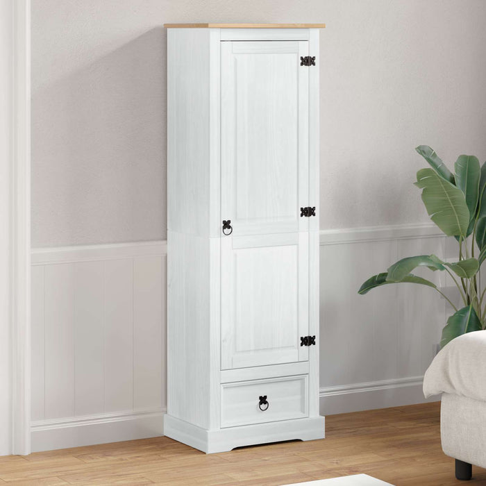 Dulapuri cu sertar Alb 55 x 38 x 170 cm Lemn de pin masiv - WALTI WALTI