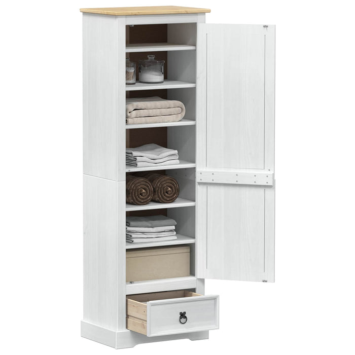 Dulapuri cu sertar Alb 55 x 38 x 170 cm Lemn de pin masiv - WALTI WALTI