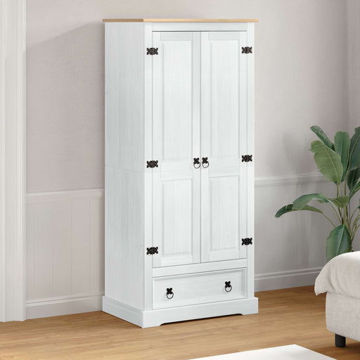 Dulapuri cu sertar Alb 76 x 50 x 170 cm Lemn de pin masiv - WALTI WALTI