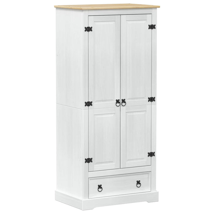 Dulapuri cu sertar Alb 76 x 50 x 170 cm Lemn de pin masiv - WALTI WALTI