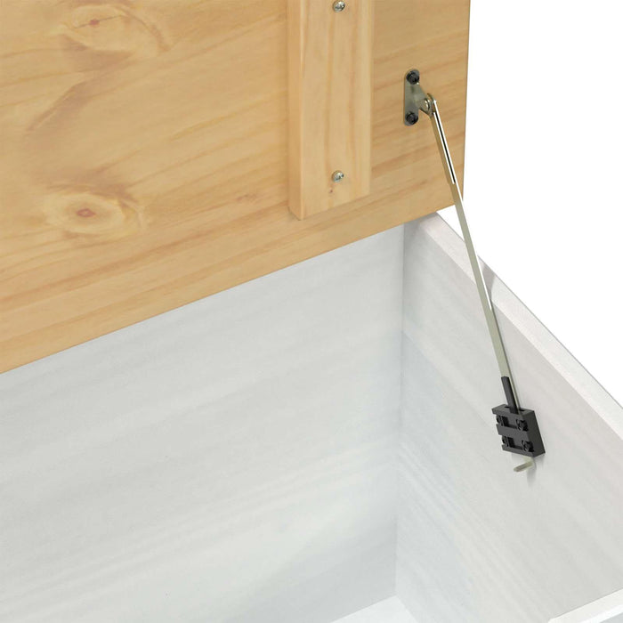 storage box cu sertar Alb 90 x 78 x 45 cm Lemn de pin masiv - WALTI WALTI