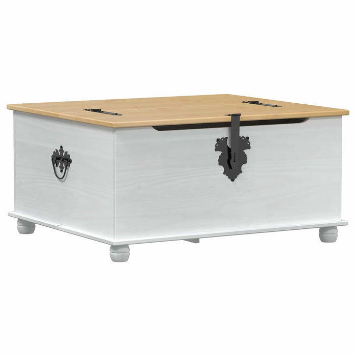 storage box cu sertar Alb 90 x 78 x 45 cm Lemn de pin masiv - WALTI WALTI