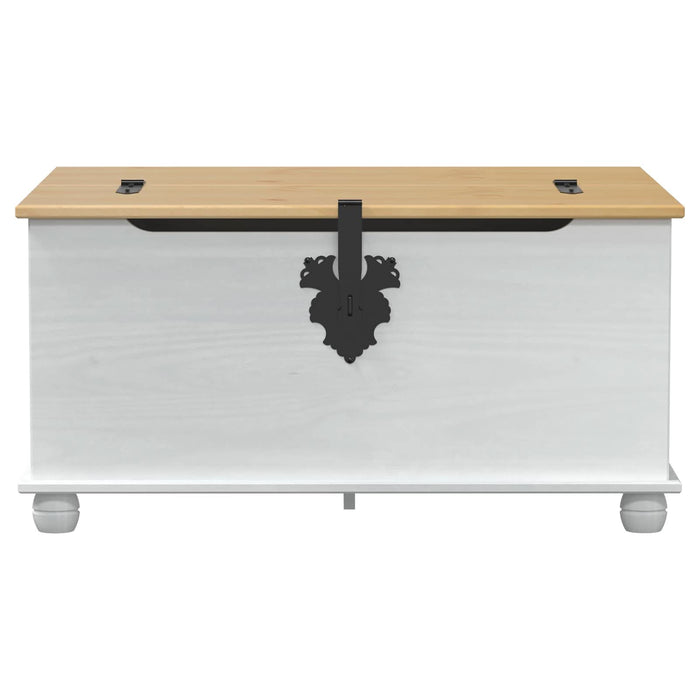 storage box cu sertar Alb 90 x 78 x 45 cm Lemn de pin masiv - WALTI WALTI