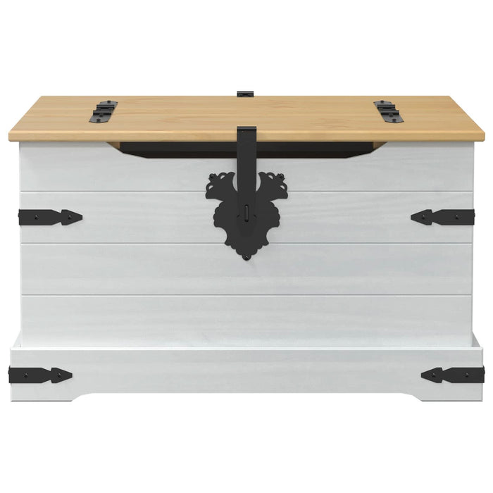 storage box cu raft Alb 78 x 78 x 45 cm Lemn de pin masiv - WALTI WALTI