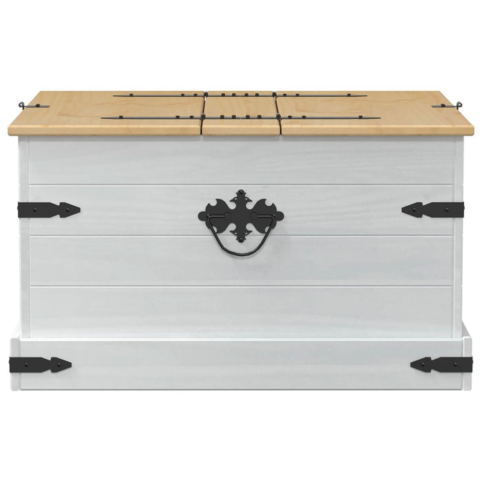 storage box cu raft Alb 78 x 78 x 45 cm Lemn de pin masiv - WALTI WALTI