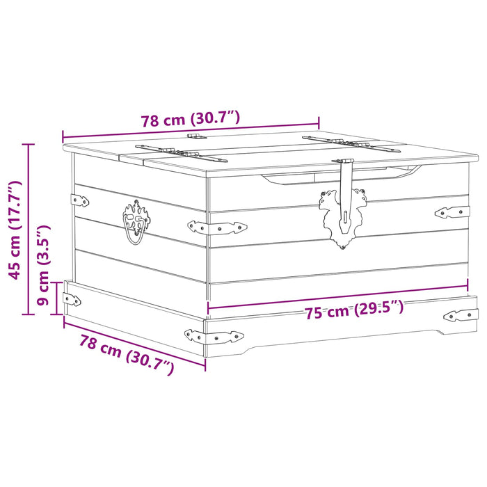 storage box cu raft Alb 78 x 78 x 45 cm Lemn de pin masiv - WALTI WALTI