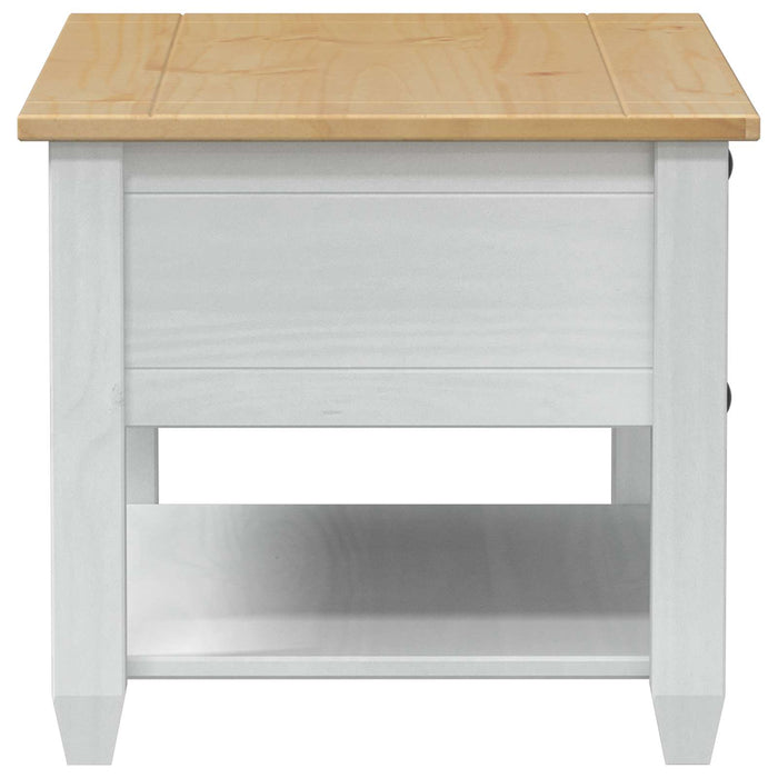 Masă de cafea cu sertar Alb 85 x 50 x 45 cm Lemn de pin masiv - WALTI WALTI