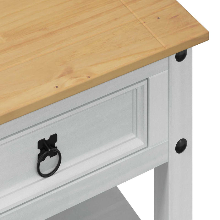 Masă de cafea cu sertar Alb 100 x 48 x 45 cm Lemn de pin masiv - WALTI WALTI