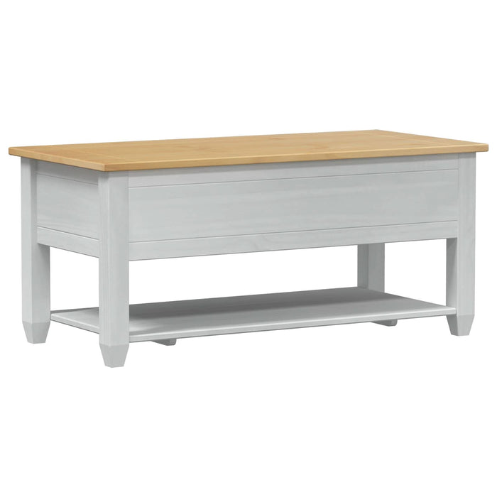 Masă de cafea cu sertar Alb 100 x 48 x 45 cm Lemn de pin masiv - WALTI WALTI