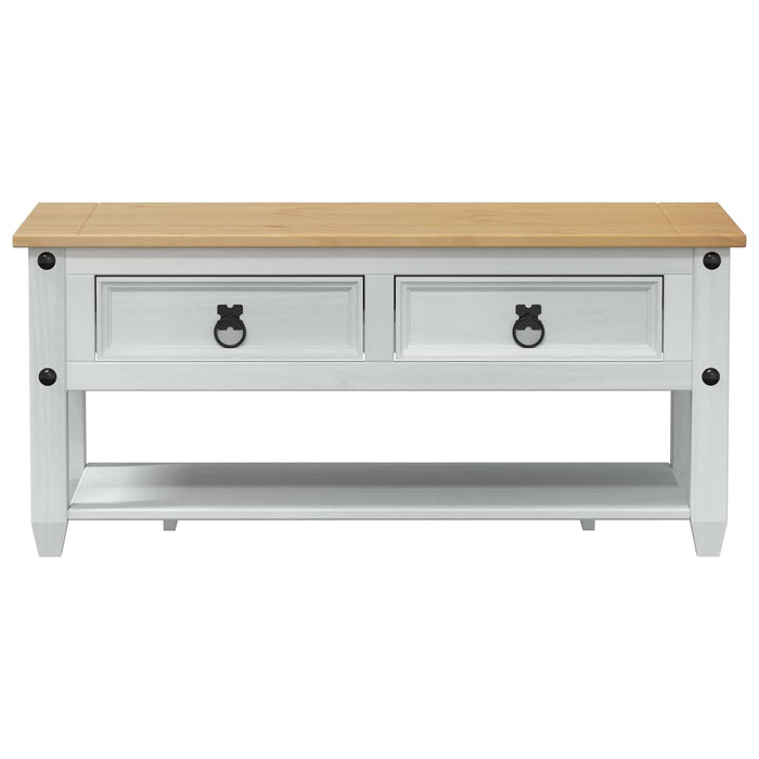 Masă de cafea cu sertar Alb 100 x 48 x 45 cm Lemn de pin masiv - WALTI WALTI