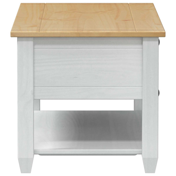 Masă de cafea cu sertar Alb 100 x 48 x 45 cm Lemn de pin masiv - WALTI WALTI