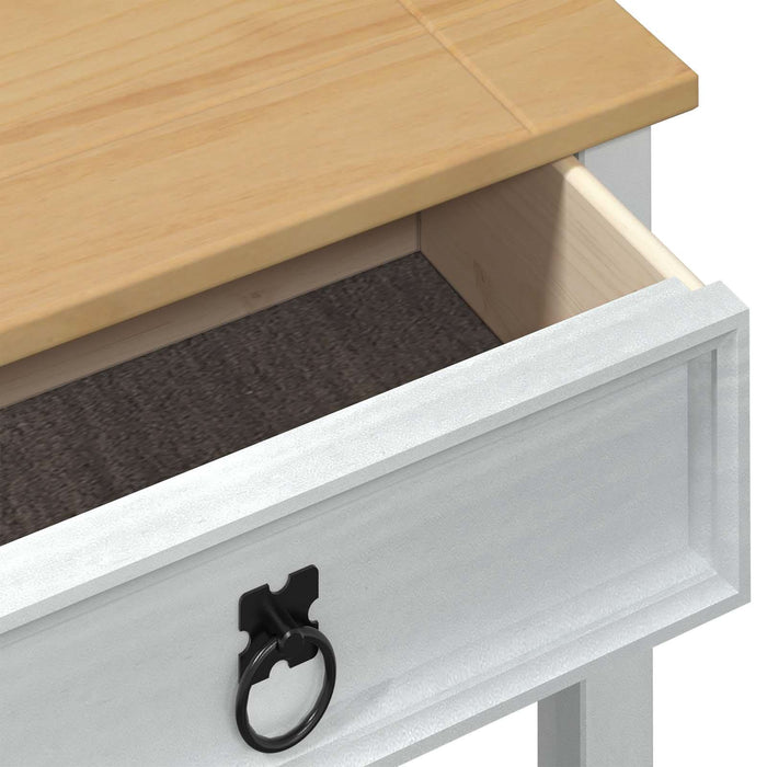 Masă consolă cu sertar Alb 55 x 35 x 73 cm Lemn de pin masiv - WALTI WALTI