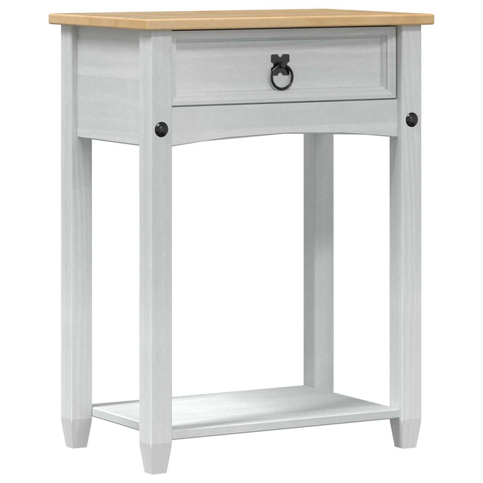 Masă consolă cu sertar Alb 55 x 35 x 73 cm Lemn de pin masiv - WALTI WALTI