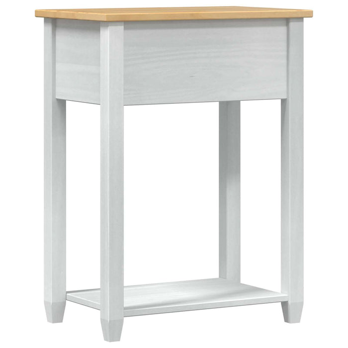 Masă consolă cu sertar Alb 55 x 35 x 73 cm Lemn de pin masiv - WALTI WALTI