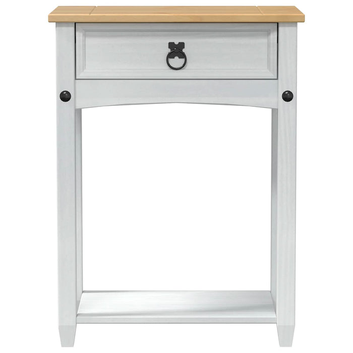 Masă consolă cu sertar Alb 55 x 35 x 73 cm Lemn de pin masiv - WALTI WALTI