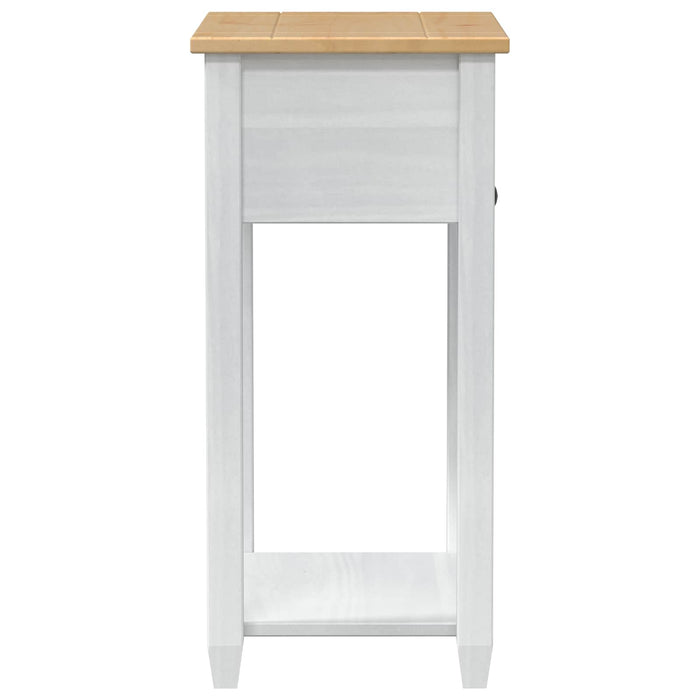 Masă consolă cu sertar Alb 55 x 35 x 73 cm Lemn de pin masiv - WALTI WALTI