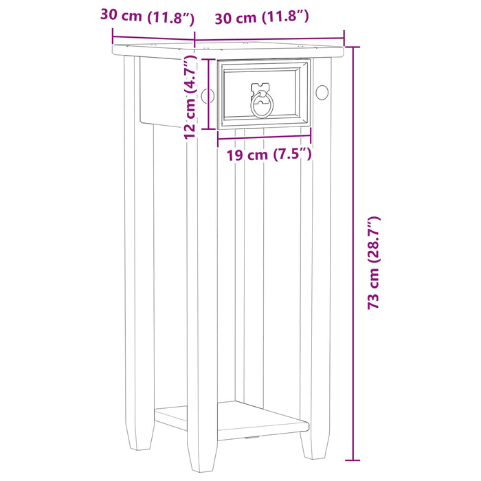 Suport pentru plante Alb 30 x 30 x 73 cm Lemn de pin masiv - WALTI WALTI