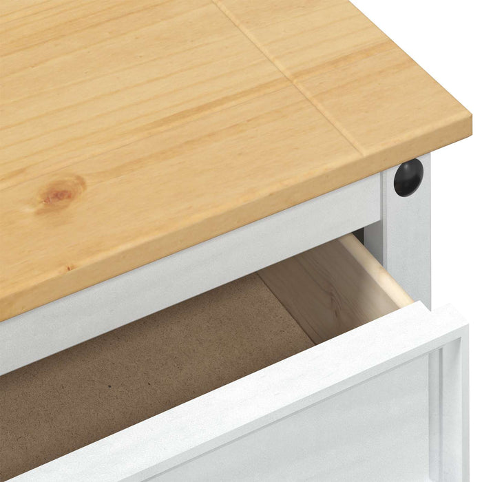 Masă consolă cu sertar Alb 73 x 35 x 73 cm Lemn de pin masiv - WALTI WALTI