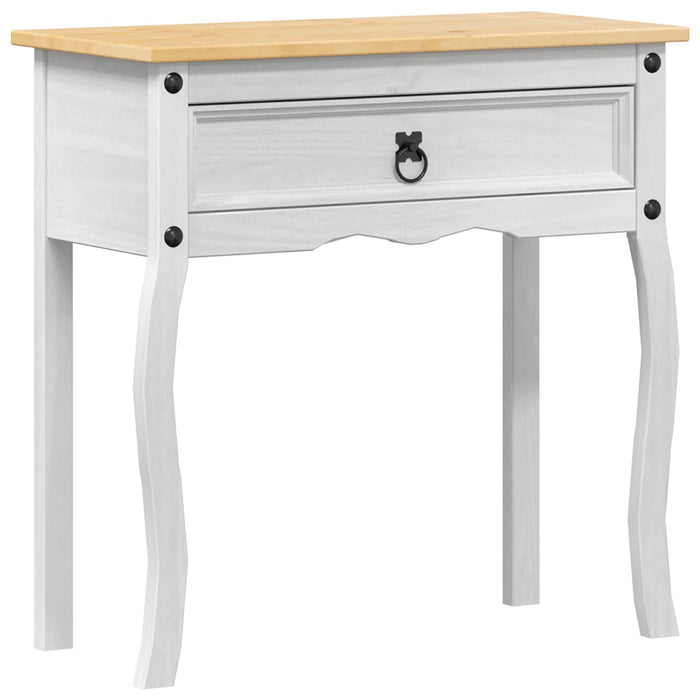 Masă consolă cu sertar Alb 73 x 35 x 73 cm Lemn de pin masiv - WALTI WALTI