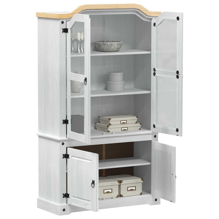 Dulap de Expunere Alb 103.5 x 42 x 180 cm Lemn de pin masiv - WALTI WALTI