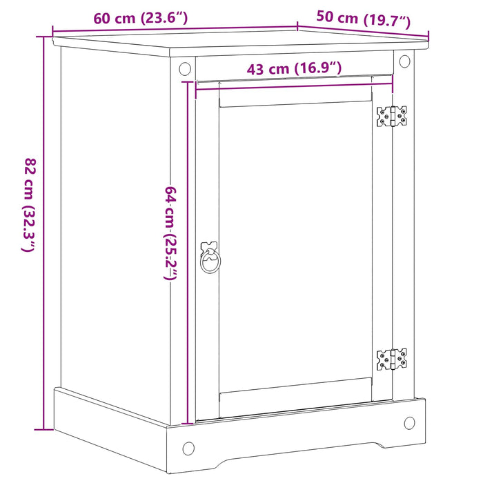 Dulap HiFi Alb 60 x 50 x 82 cm Lemn de pin masiv - WALTI WALTI