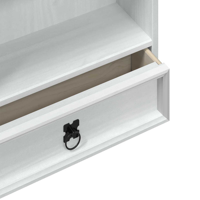 Dulap pentru CD-uri Alb 52 x 17.5 x 103 cm Lemn de pin masiv - WALTI WALTI