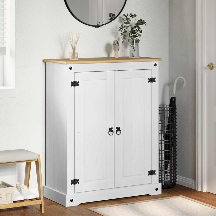 Dulap pentru pantofi Alb 86 x 38.5 x 1080 cm Lemn de pin masiv - WALTI WALTI